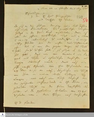 Brief von Johann Martin Boltzius an Gotthilf August Francke über die Vorzüge der Gemeindearbeit in Ebenezer, den Verlust einiger Briefe und Tagebücher sowie seinen Eindruck von Lemke.