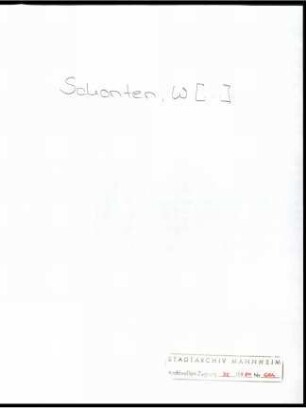 Schouten, [& ] Mefrouw , Den Haag, Schriftwechsel mit Wichert