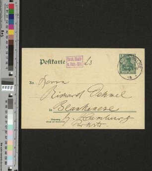 Postkarte an Richard Dehmel