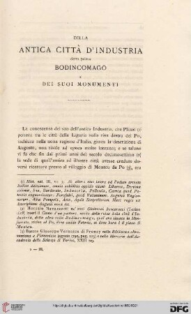 3: Della antica città d'industria detta prima Bodincomago e dei suoi monumenti