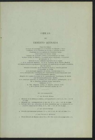 Obras de Ernesto Quesada