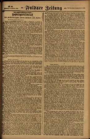 Zweite Ausgabe vom Mittwoch, den 25. Februar 1920.