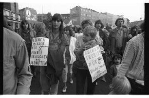 Kleinbildnegativ: Protests gegen Kita-Kürzungen, 1983