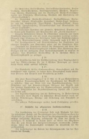 IV. Geschäfte der allgemeinen Landesverwaltung