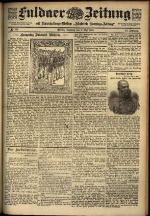 Erste Ausgabe vom Samstag, den 05. Mai 1900.