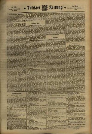 Dritte Ausgabe vom Samstag, den 04. November 1911.
