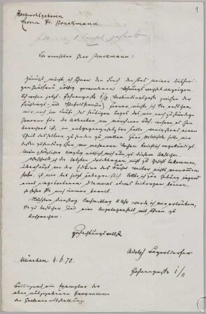Briefe an den Bruckmann-Verlag, Nr. 14 - BSB Cgm 8164(14
