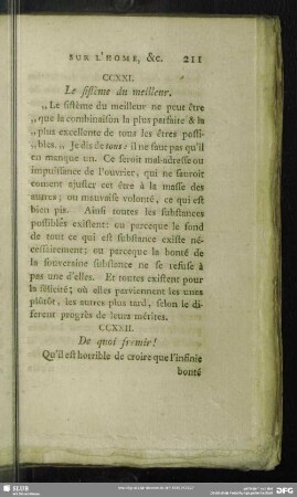 CCXXI. Le sistème du meilleur