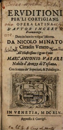 Eruditioni per li Cortigiani