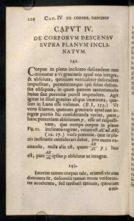 116-126, IV. De corporum descensu supra planum inclinatum (142 - 157)