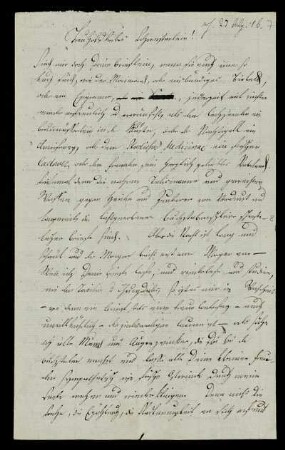 Nr. 7: Brief von Karl Otfried Müller an seine Schwester Gottliebe, Ohne Ort, August 1816