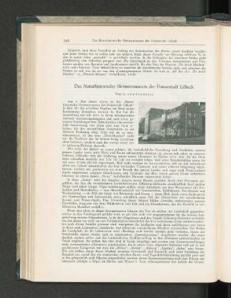 Das Naturhistorische Heimatmuseum der Hansestadt Lübeck