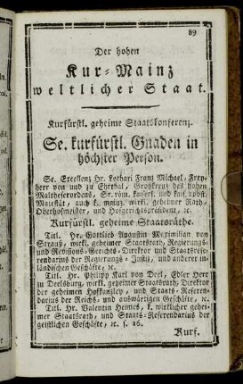 Der hohen Kur-Mainz weltlicher Staat.