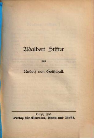 Adalbert Stifter von Rudolf v. Gottschall
