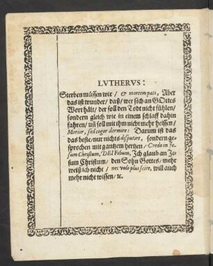 Lutherus: Sterben müssen wir/ ...