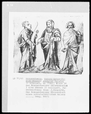Das Braunschweiger Skizzenbuch — Drei Propheten, Folio 28 recto