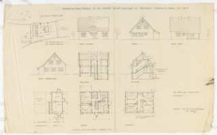 Wohnhaus Theodor Gugniajeff, Klein Eichholz: Lageplan M 1:500, Ansichten, Schnitte, Grundrisse M 1:100