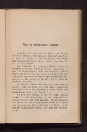Führer zu ornithologischen Ausflügen.