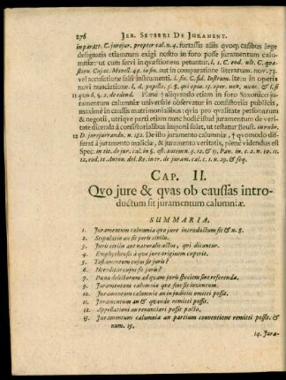 Cap. II. Quo iure & quas ob caussas introductum sit iuramentum calumniae.