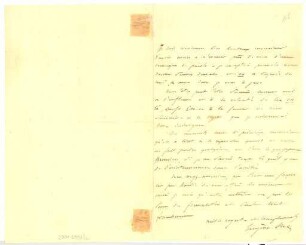 Korrespondenz von Eugène Sue an Unbekannt