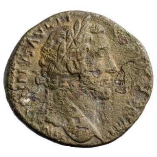 Münze, Sesterz, 153 -155 n. Chr.