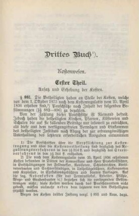Drittes Buch. Kostenwesen.