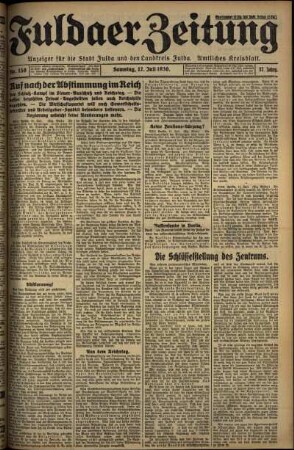 Ausgabe vom Samstag, den 12. Juli 1930.