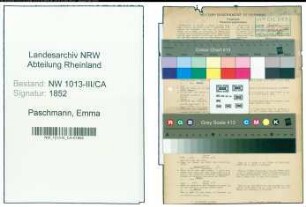 Entnazifizierung Emma Paschmann , geb. 24.12.1912 (Bueroangestellte)