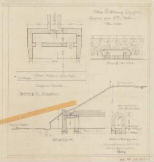 Eingang zum Luftschutzstollen "Alter Flußberg Eiserfeld". hier: Grundriss und Lageplan