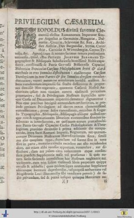 Privilegium Caesareum; Approbatio.