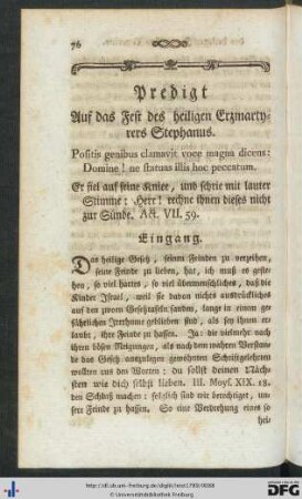 Auf das Fest des heiligen Erzmärtyrers Stephanus.