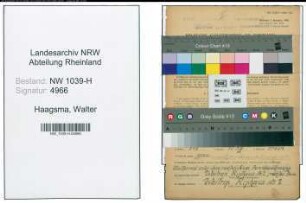 Entnazifizierung Walter Haagsma , geb. 07.05.1908 (Chemiearbeiter)