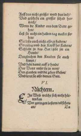 VI. Nüchtern.