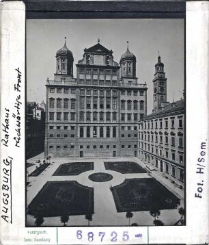 Augsburg: Rathaus, Rückwärtige Ansicht