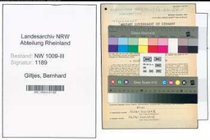 Entnazifizierung Bernhard Giltjes , geb. 13.04.1888 (Schmied)