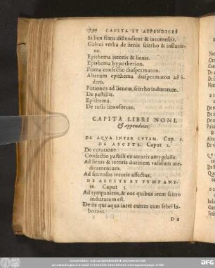 Capita Libri Noni, & appendices.