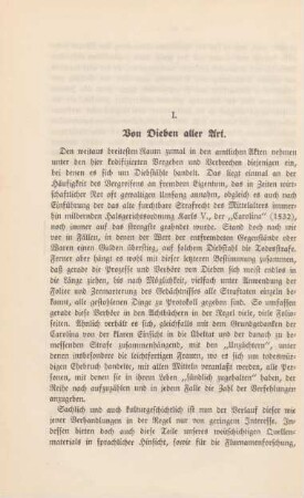 I. Von Dieben aller Art