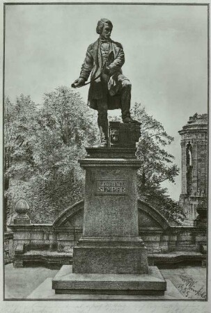 Das Gottfried-Semper-Denkmal in Dresden, datiert 1892