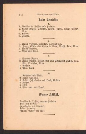 Kaltes Abensessen.