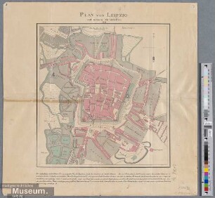 Plan von Leipzig mit seinen Vorstädten 1814