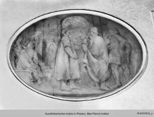 Galerie berühmter Mitglieder der Familie Della Gherardesca : Szenen aus der Geschichte der Familie Della Gherardesca : Szene aus dem Leben des Bonifazio I. (Novello) Della Gherardesca: Bau der Universität Pisa