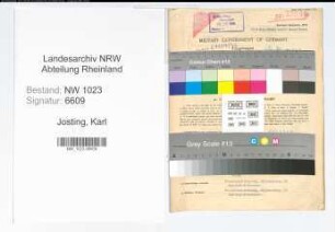 Entnazifizierung Karl Josting , geb. 03.10.1887 (Kriminalsekretaer)