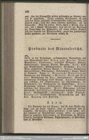 Producte des Mineralreichs