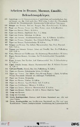 Arbeiten in Bronze, Marmor, Emaille. Beleuchtungskörper (Nr. 289-374)