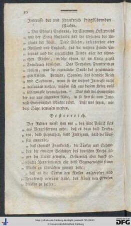 Interesse der mit Frankreich kriegführenden Mächte.