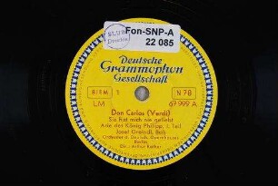 Don Carlos : Sie hat mich nie geliebt; Arie des König Philipp, I. Teil / (Verdi)