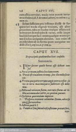 Caput XVII. De praecpuis qualitatibus boni consulis