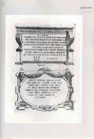 Monumenta clarorum doctrina praecipuè ..., Tafel 116: Grabsteine in Ravenna und Rom