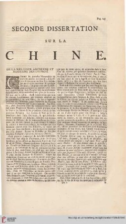 Seconde dissertation sur la Chine