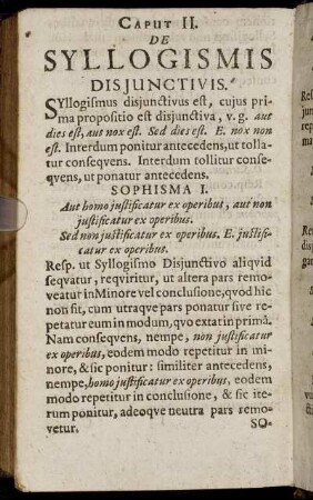 Caput II. De Syllogismis Disiunctivis